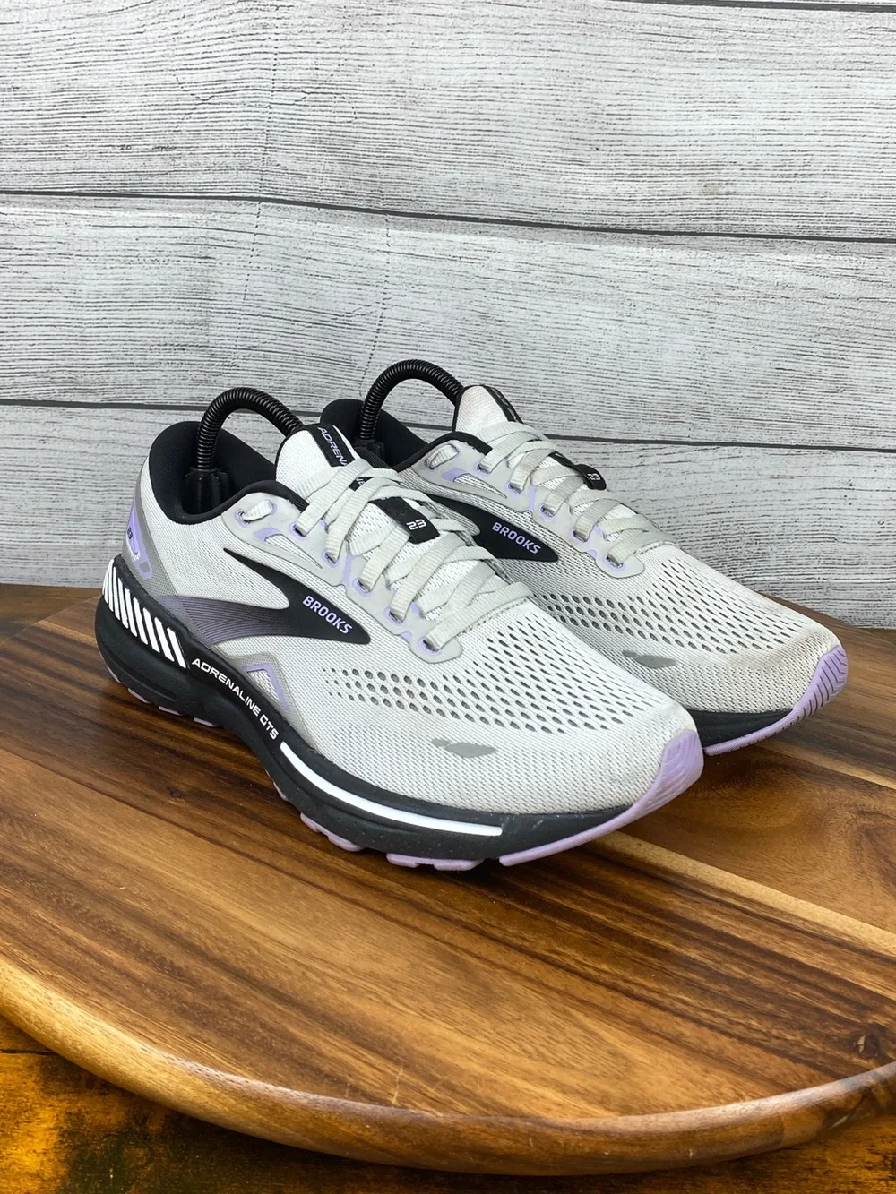 Brooks Adrenaline GTS 23 Grey Black Purple Running Shoe 1203811B039 Women Size 9
